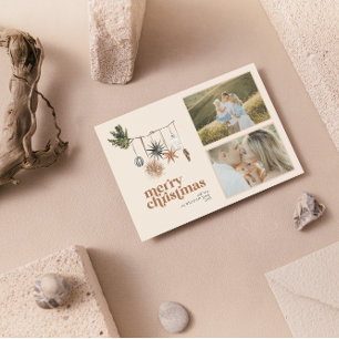 Tarjeta Festiva Escándalo moderno Boho Familia Neutral 2 Foto Merr