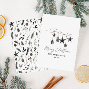 Tarjeta Festiva Escándalo moderno negro Navidades de escritura ele