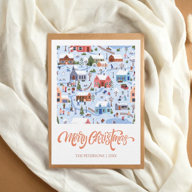 Tarjeta Festiva Escándalo Navidades Aldea No Fotografía Cosy Paste (Scandi Christmas Card)