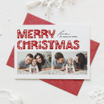 Tarjeta Festiva Escandinavia Rojo Dos Navidades de fotografía<br><div class="desc">Envíe vítores de vacaciones con nuestra tarjeta de Navidades de dos fotos de personalizable, que incluye una tipografía encantadora al estilo escandinavo. Esta tarjeta de Navidades de collage de fotos combina maravillosamente la estética moderna con el espíritu festivo, permitiéndote mostrar dos de tus fotos favoritas. La tipografía moderna se complementa...</div>