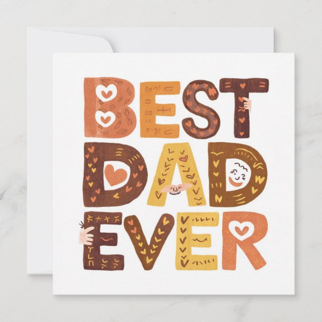 Tarjeta Festiva Escandinavo El Mejor Papá del Mundo Día del Padre (Anverso)