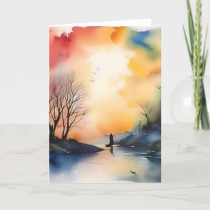 Tarjeta Festiva Escena A De La Noche De Otoño