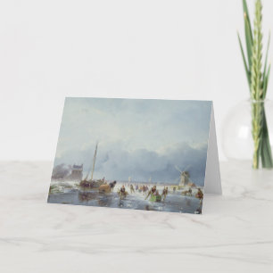 Tarjeta Festiva Escena congelada del invierno