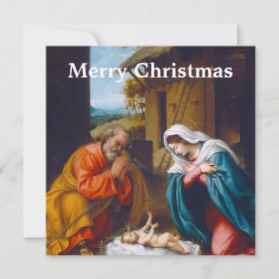 Tarjeta Festiva Escena cristiana de la Natividad