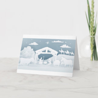 Tarjeta Festiva Escena cristiana de Navidades de la Natividad