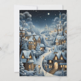 Tarjeta Festiva Escena de aldea de navidades