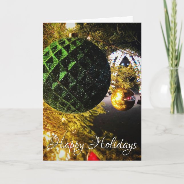 Tarjeta Festiva Escena de Felices Fiestas (Anverso)