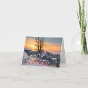 Tarjeta Festiva Escena de invierno Alegre y Brillante