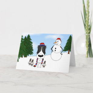 Tarjeta Festiva Escena de invierno de Borzoi
