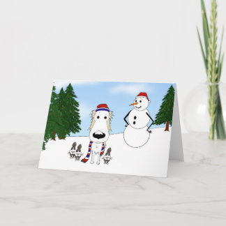 Tarjeta Festiva Escena de invierno de Borzoi