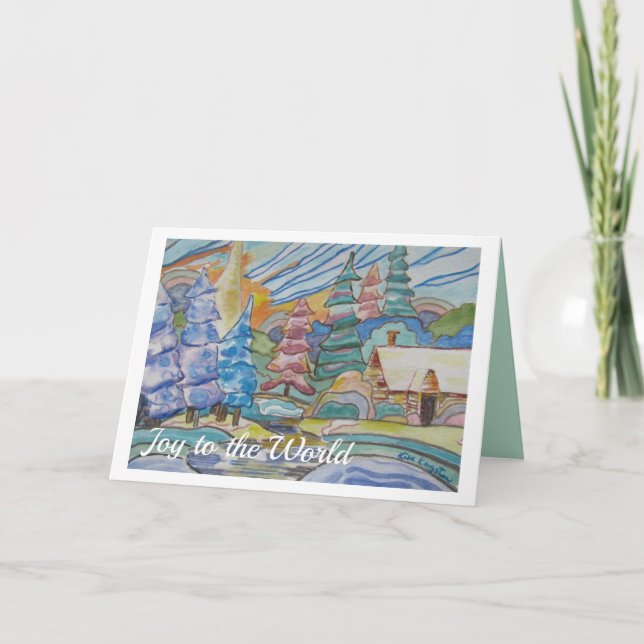 Tarjeta Festiva Escena de invierno de Navidades (Anverso)