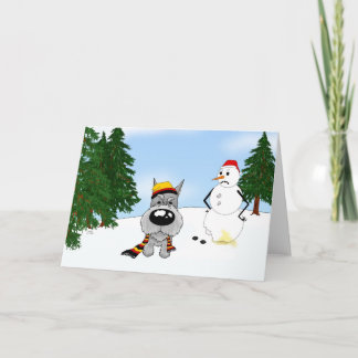 Tarjeta Festiva Escena de invierno de Schnauzer