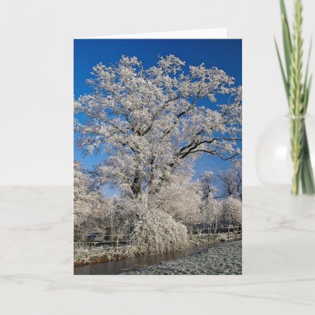 Tarjeta Festiva Escena de invierno helada, Inglaterra (Anverso)