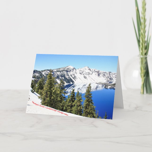 Tarjeta Festiva Escena de invierno para Navidades polacos 1 (Anverso)