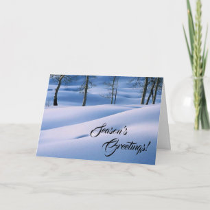 Tarjeta Festiva Escena de Invierno Saludos de Temporada