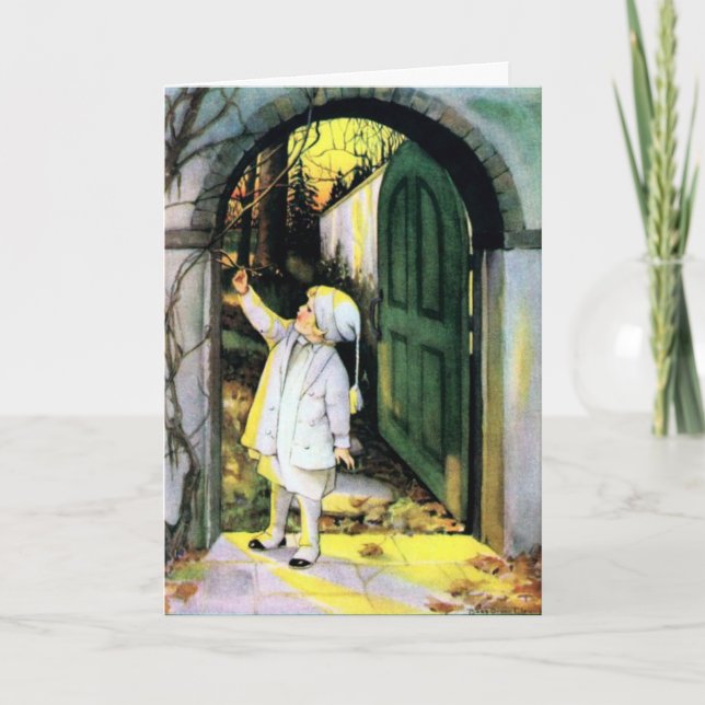 Tarjeta Festiva Escena de invierno vintage (Anverso)