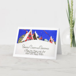 Tarjeta Festiva Escena de invierno vintage