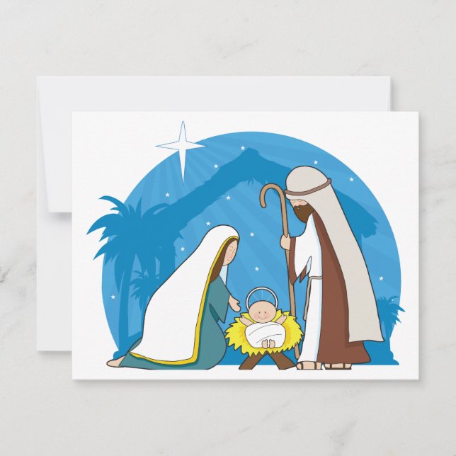 Tarjeta Festiva Escena de la natividad (Anverso)