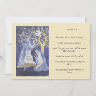 Tarjeta Festiva Escena de la Natividad Cristiana