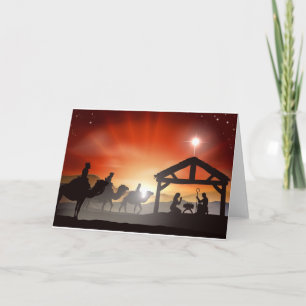 Tarjeta Festiva Escena de la Natividad de los navidades
