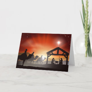 Tarjeta Festiva Escena de la Natividad de los navidades