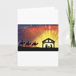 Tarjeta Festiva Escena de la Natividad de los Navidades Cristianos
