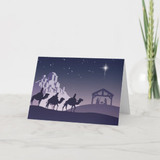Tarjeta Festiva Escena de la Natividad de los Navidades Cristianos
