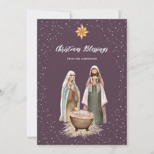 Tarjeta Festiva Escena de la Natividad del Niño Jesús Religiosa