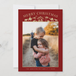 Tarjeta Festiva Escena de la Natividad Niño Jesús Cristo