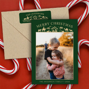 Tarjeta Festiva Escena de la Natividad Niño Jesús Cristo