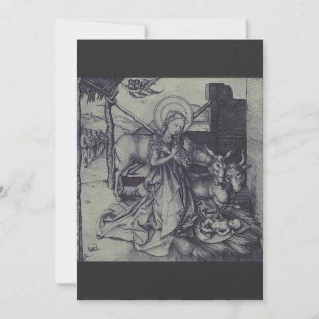 Tarjeta Festiva Escena de la Natividad Vieja en Jesucristo (Anverso)