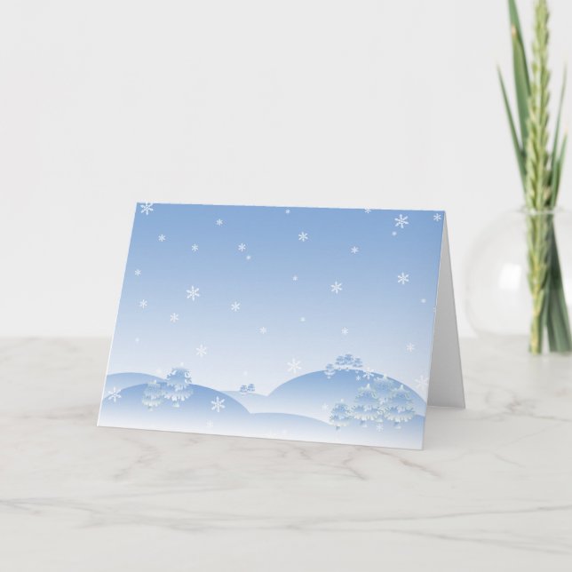 Tarjeta Festiva Escena de la nieve (Anverso)