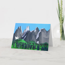 Tarjeta Festiva Escena de montaña con nieve