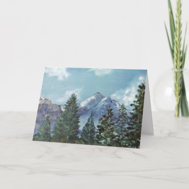 Tarjeta Festiva Escena de montaña, en blanco dentro (Anverso)