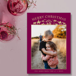 Tarjeta Festiva Escena de Nacimiento Niño Jesús Cristo