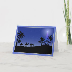 Tarjeta Festiva Escena de navidades con sabios