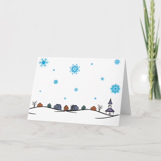 Tarjeta Festiva Escena de Navidades de la Iglesia (Anverso)