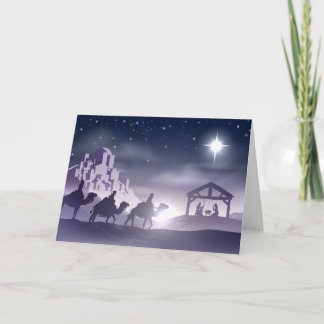 Tarjeta Festiva Escena de Navidades de la Natividad