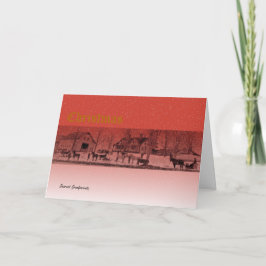 Tarjeta Festiva Escena de navidades en Maine a principios del sigl