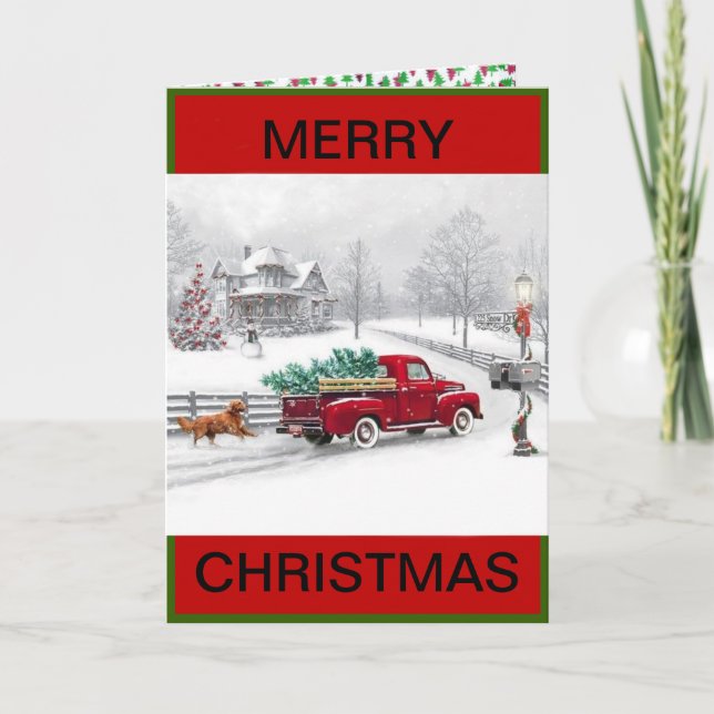 Tarjeta Festiva Escena de navidades en una carta de Navidades (Anverso)