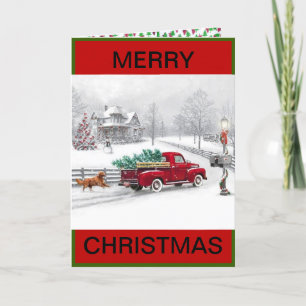 Tarjeta Festiva Escena de navidades en una carta de Navidades