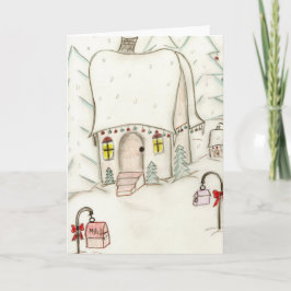 Tarjeta Festiva Escena de Navidades festivos