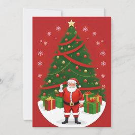 Tarjeta Festiva Escena de Navidades festivos con Santa Claus