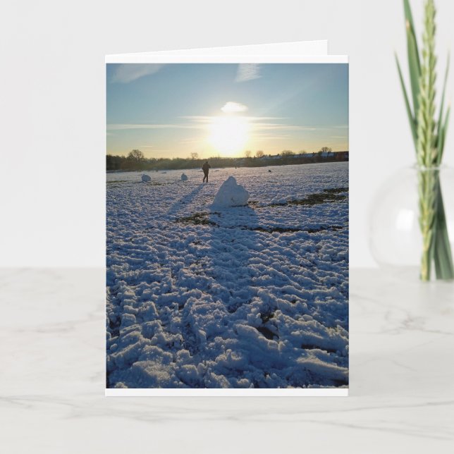 TARJETA FESTIVA ESCENA DE NAVIDADES SNOWY (Anverso)