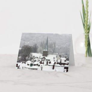Tarjeta Festiva Escena de nieve de hermosos Navidades