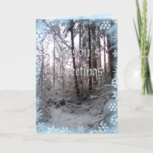 TARJETA FESTIVA ESCENA DE NIEVE DE LA TEMPORADA POR SHARON SHARPE
