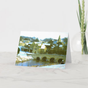 Tarjeta Festiva Escena de nieve en Duddington, Northamptonshire