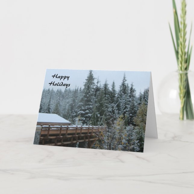 Tarjeta Festiva Escena de nieve en Whistler, B.C. (Anverso)
