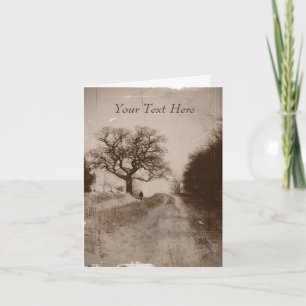 Tarjeta Festiva escena de nieve original fotográfica