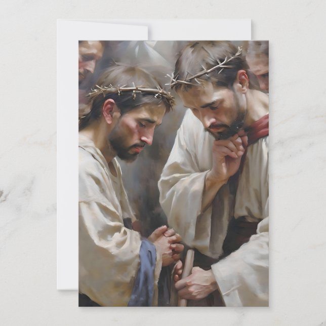 Tarjeta Festiva Escena de Pascua C - Aceites (Anverso)